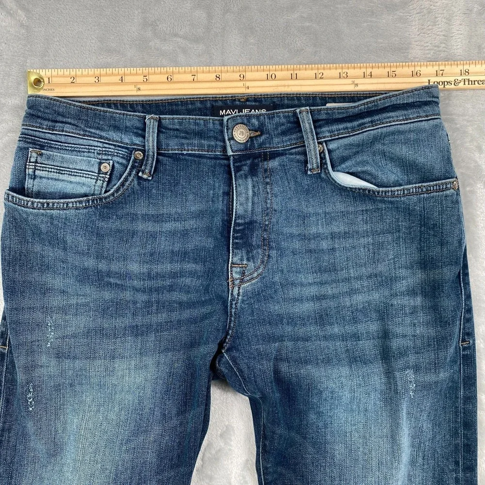 Mavi Jeans Zach Mens 33x32‎ (33x29) Blue Straight Leg Stretch Lightweight Denim
